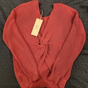 Sweater new with tags. Rose color w/slight sparkle. Boutique brand Love Tree.